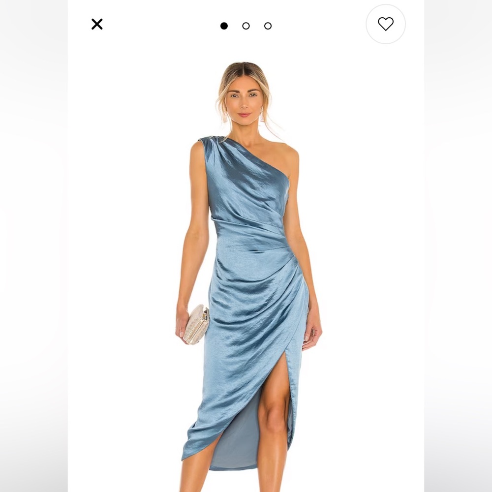 Elliatt Revolve Cassini one shoulder blue dress M